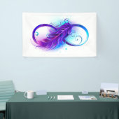 Oneindigheid met paarse veer spandoek (Beurs)