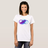 Oneindigheid met paarse veer t-shirt (Voorkant volledig)