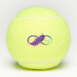 Oneindigheid met paarse veer tennisballen
