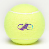 Oneindigheid met paarse veer tennisballen (Achterkant)