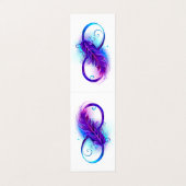 Oneindigheid met paarse veer visitekaartje (Buitenkant ongevouwen)