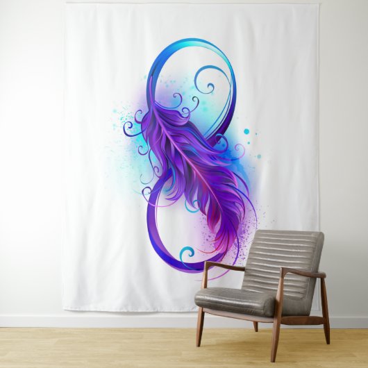 Oneindigheid met paarse veer wandkleed (In situ)