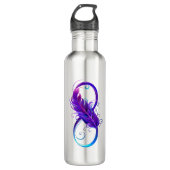 Oneindigheid met paarse veer waterfles  (Voorkant)