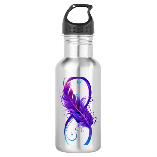 Oneindigheid met paarse veer waterfles (Voorkant)