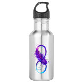 Oneindigheid met paarse veer waterfles  (Voorkant)