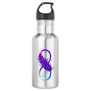 Oneindigheid met paarse veer waterfles 