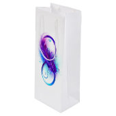 Oneindigheid met paarse veer wijn cadeautas (Voorkant Gekanteld)