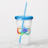 Oneindigheid met regenboogkwal acryl drinkbeker (Achterkant)