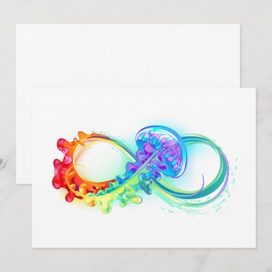 Oneindigheid met regenboogkwal advieskaart (Voorkant / Achterkant)