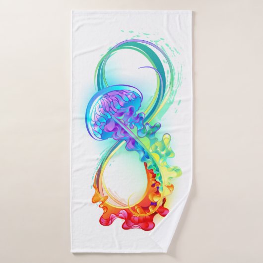 Oneindigheid met regenboogkwal badhanddoek (Badhanddoek)