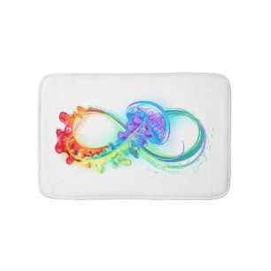 Oneindigheid met regenboogkwal badmat