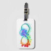Oneindigheid met regenboogkwal bagagelabel (Voorkant (verticaal))