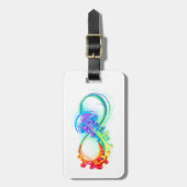 Oneindigheid met regenboogkwal bagagelabel (Voorkant verticaal)