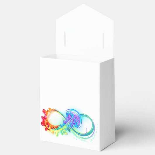 Oneindigheid met regenboogkwal bedankdoosjes (Geopend)