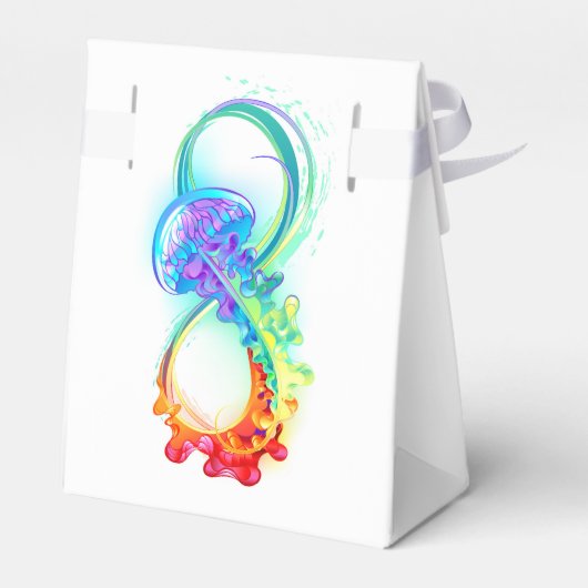 Oneindigheid met regenboogkwal bedankdoosjes (Achterkant)