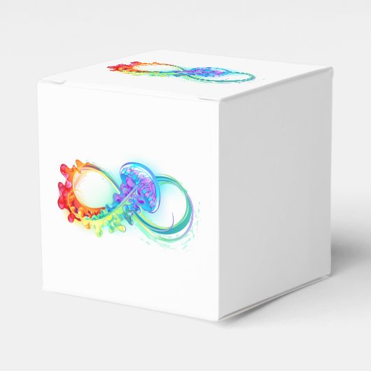 Oneindigheid met regenboogkwal bedankdoosjes (Voorkant Zijde)