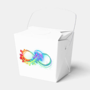 Oneindigheid met regenboogkwal bedankdoosjes