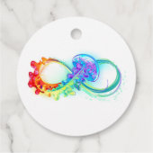Oneindigheid met regenboogkwal bedankjes labels (Achterkant)