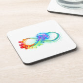 Oneindigheid met regenboogkwal bier onderzetter (Linkerzijde)