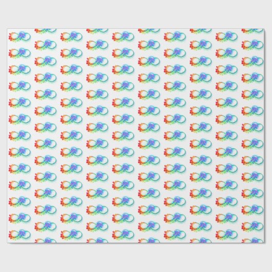 Oneindigheid met regenboogkwal cadeaupapier (Vlak)