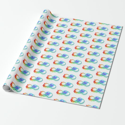 Oneindigheid met regenboogkwal cadeaupapier (Uitgerold)