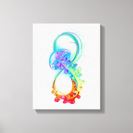 Oneindigheid met regenboogkwal canvas afdruk (Voorkant)