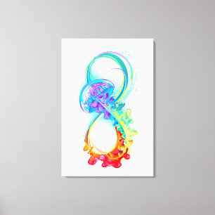 Oneindigheid met regenboogkwal canvas afdruk