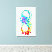 Oneindigheid met regenboogkwal canvas afdruk (Insitu (Houten vloer))