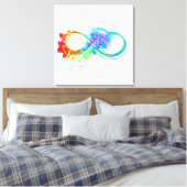 Oneindigheid met regenboogkwal canvas afdruk (Insitu (Slaapkamer))