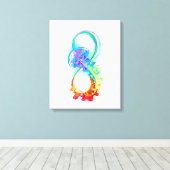 Oneindigheid met regenboogkwal canvas afdruk (Insitu (Houten vloer))