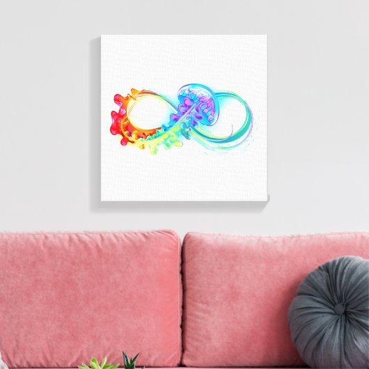 Oneindigheid met regenboogkwal canvas afdruk (Insitu (Woonkamer))