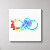Oneindigheid met regenboogkwal canvas afdruk (Voorkant)