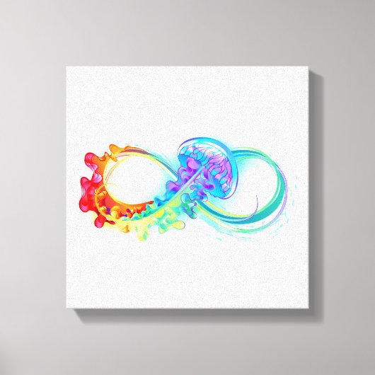 Oneindigheid met regenboogkwal canvas afdruk (Voorkant)