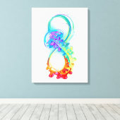 Oneindigheid met regenboogkwal canvas afdruk (Insitu (Houten vloer))