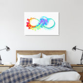 Oneindigheid met regenboogkwal canvas afdruk (Insitu (Slaapkamer))