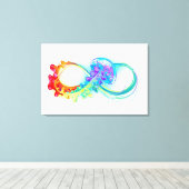 Oneindigheid met regenboogkwal canvas afdruk (Insitu (Houten vloer))