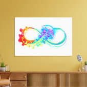 Oneindigheid met regenboogkwal canvas afdruk (Insitu (Woonkamer))