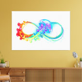 Oneindigheid met regenboogkwal canvas afdruk (Insitu (Woonkamer))