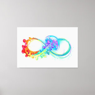 Oneindigheid met regenboogkwal canvas afdruk
