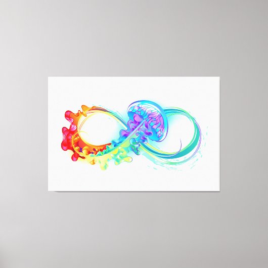 Oneindigheid met regenboogkwal canvas afdruk (Voorkant)
