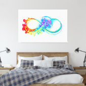 Oneindigheid met regenboogkwal canvas afdruk (Insitu (Slaapkamer))