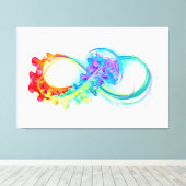 Oneindigheid met regenboogkwal canvas afdruk (Insitu (Houten vloer))