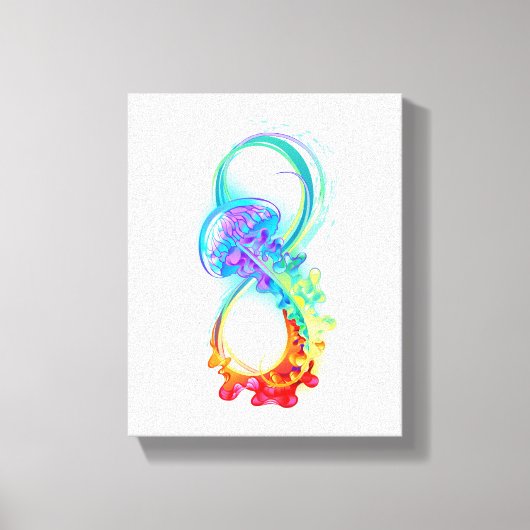 Oneindigheid met regenboogkwal canvas afdruk (Voorkant)