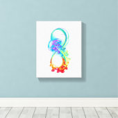 Oneindigheid met regenboogkwal canvas afdruk (Insitu (Houten vloer))