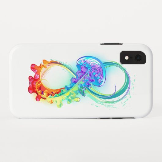 Oneindigheid met regenboogkwal Case-Mate iPhone case (Achterkant (horizontaal))