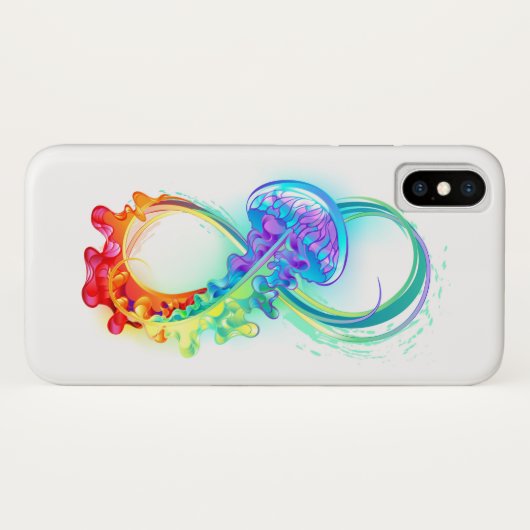 Oneindigheid met regenboogkwal Case-Mate iPhone case (Achterkant (horizontaal))