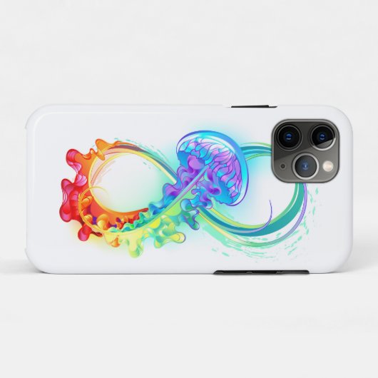 Oneindigheid met regenboogkwal Case-Mate iPhone case (Achterkant (horizontaal))