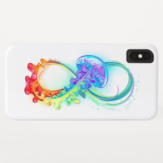Oneindigheid met regenboogkwal Case-Mate iPhone case (Achterkant (horizontaal))