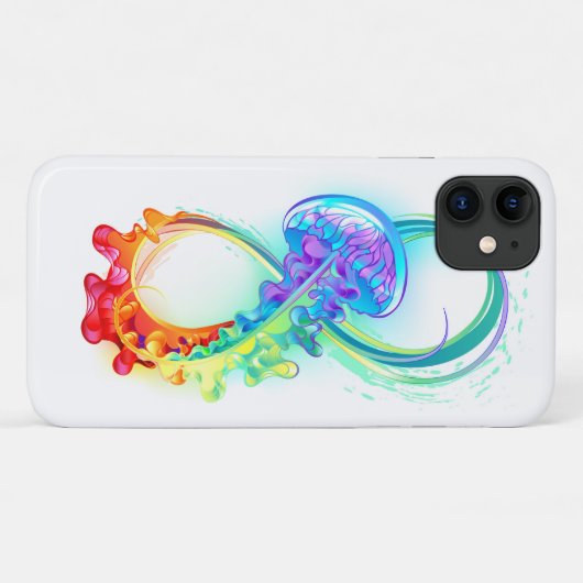 Oneindigheid met regenboogkwal Case-Mate iPhone case (Achterkant (horizontaal))