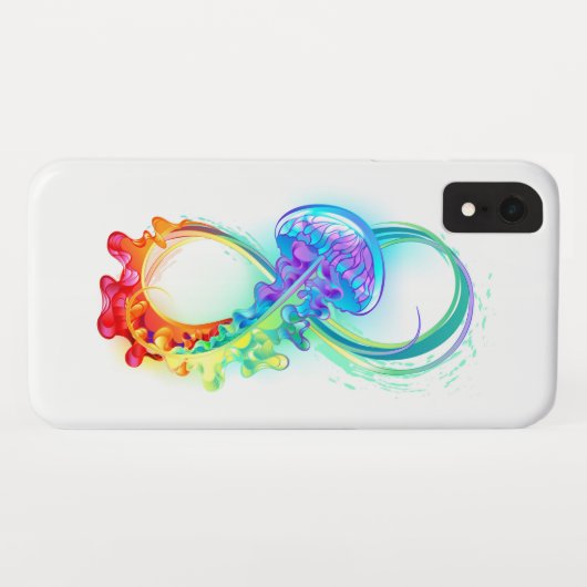 Oneindigheid met regenboogkwal Case-Mate iPhone case (Achterkant (horizontaal))